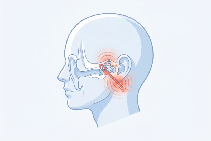Ear pain when swallowing - medical illustration