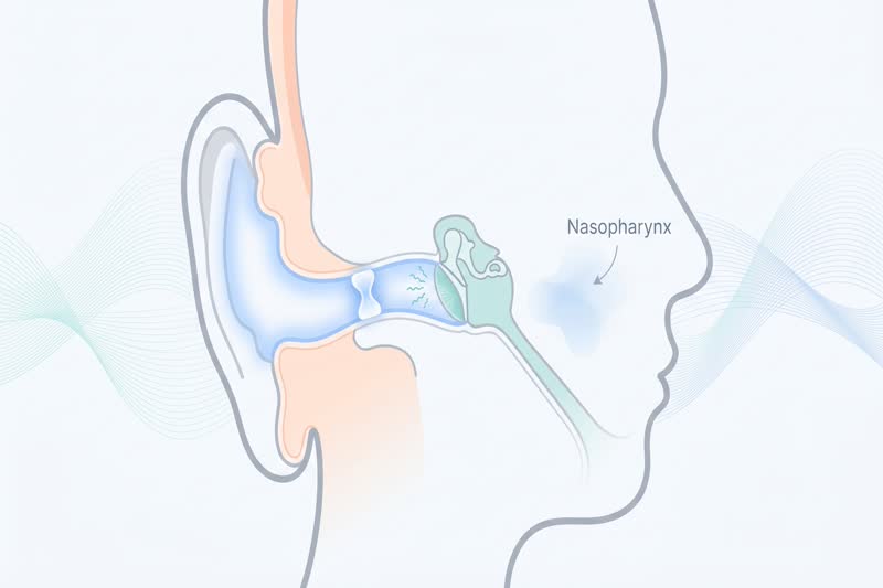Eustachian tube dysfunction medical illustration