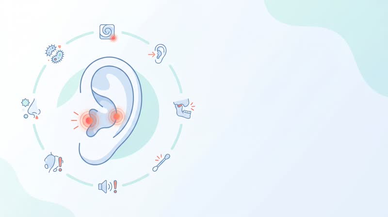 Why does my ear hurt - clean medical illustration of ear pain causes